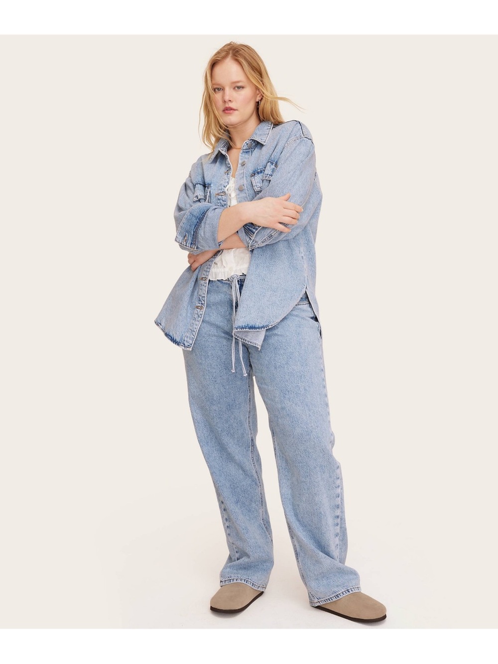 Parke x Target Light Wash Oversized Denim Shacket NWT - Picture 3 of 4
